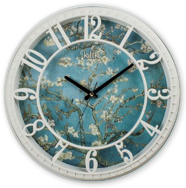 Klik Hısar-AB Badem Çiçekleri Desenli Ev Ofis Duvar Saati