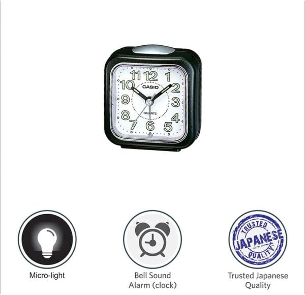 Casio TQ-142-1DF Siyah Beep Alarmlı Işıklı Fosforlu Masa Saati