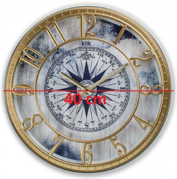 Klik Hısar-Marın Pusula Desen Ev Ofis Duvar Saati