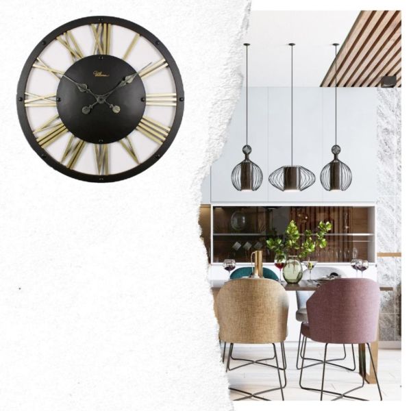 Regal 2678 BG Retro Metal İskelet Ev Ofis Duvar Saati