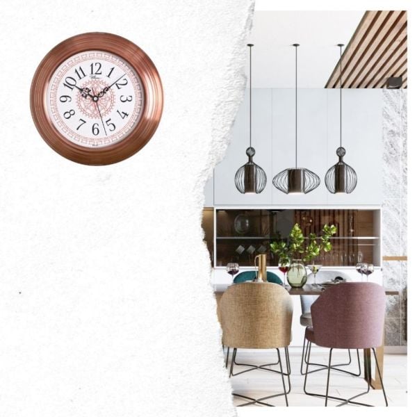 Regal 0080 C2 Bakır Renk Metal Ev Ofis Duvar Saati