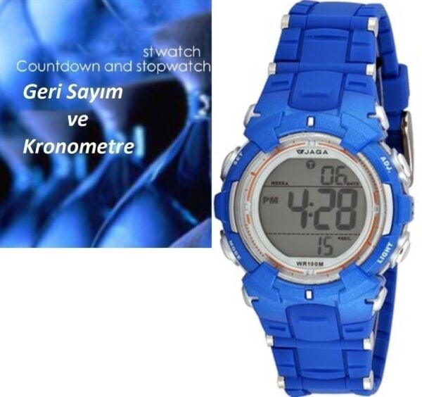 Jaga JL-M1199-OEBE-640031 7-12 Yaş Alarm Kronometre Aydınlatmalı Çocuk Kol Saati