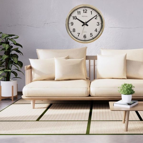 Regal 0261 GI Metalize Kaplama Düz Profil Ev Ofis Duvar Saati