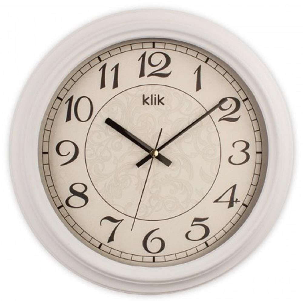 Klik Alfa Plastik Kasa Beyaz Renkli 31 cm Çaplı Modern Sessiz Saniye Mekanizmalı Duvar Saati