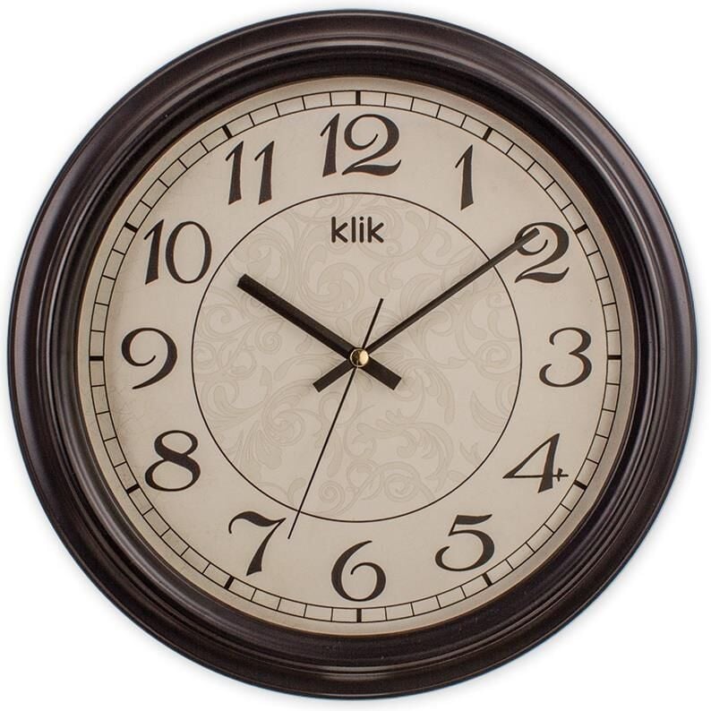 Klik Alfa Plastik Kasa Siyah Renkli 31 cm Çaplı Modern Sessiz Saniye Mekanizmalı Duvar Saati