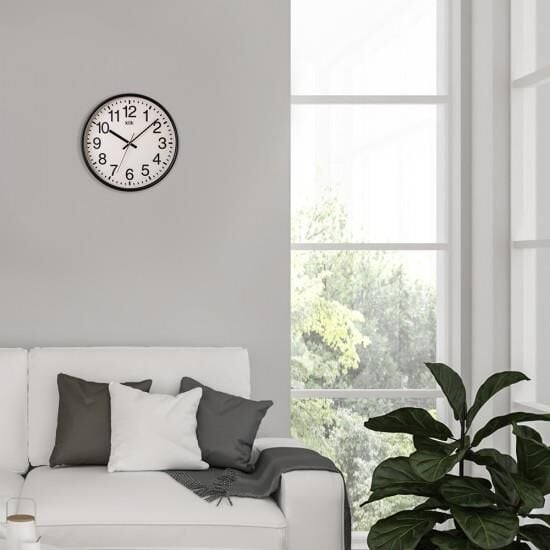 Klik Venüs Plastik Kasa Siyah Renkli 27 cm Çaplı Modern Sessiz Saniye Mekanizmalı Duvar Saati