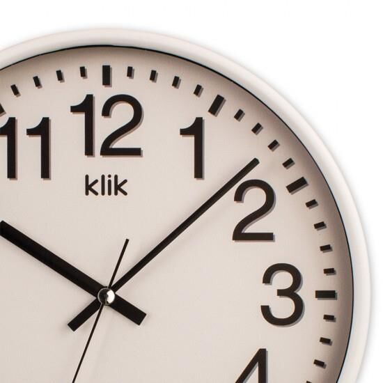 Klik Venüs Plastik Kasa Beyaz Renkli 27 cm Çaplı Modern Sessiz Saniye Mekanizmalı Duvar Saati
