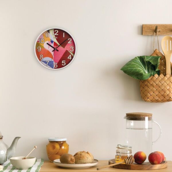 Klik Venüs Art Plastik Kasa Beyaz Renkli 27 cm Çaplı Modern Sessiz Saniye Mekanizmalı Duvar Saati