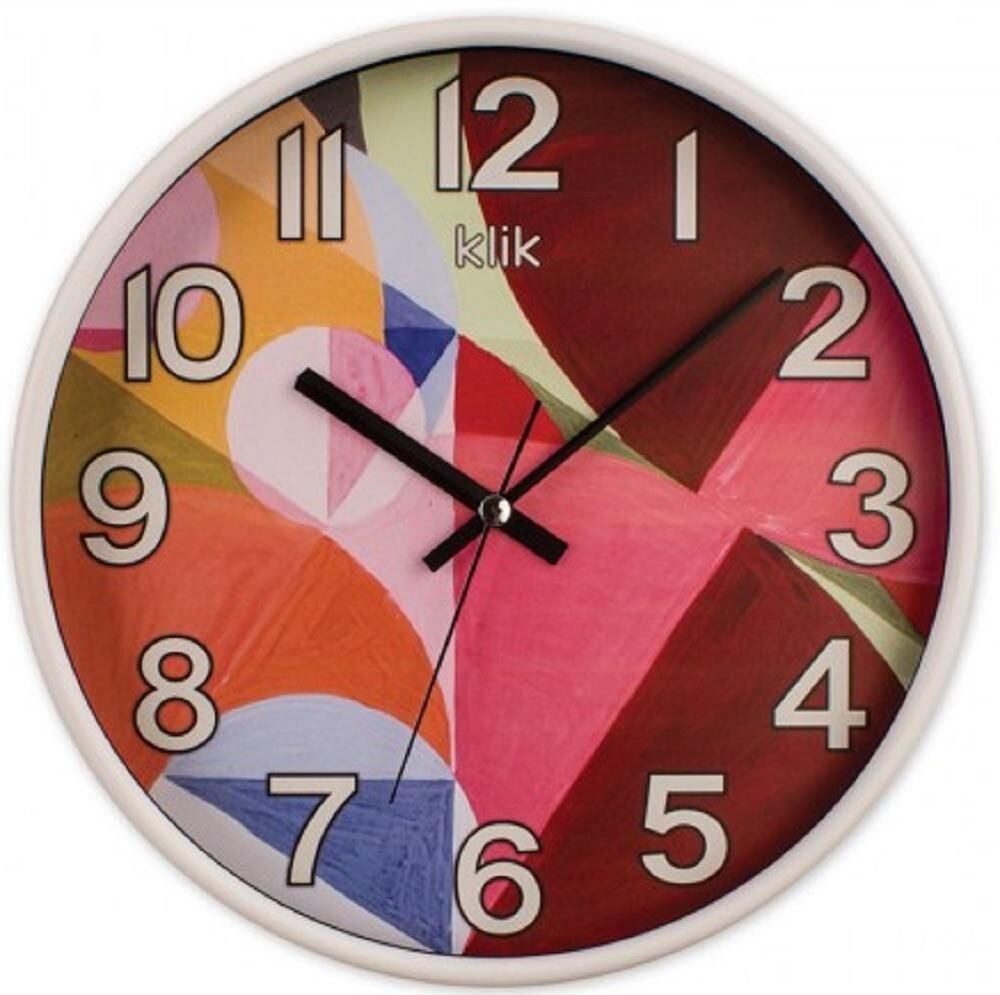 Klik Venüs Art Plastik Kasa Beyaz Renkli 27 cm Çaplı Modern Sessiz Saniye Mekanizmalı Duvar Saati