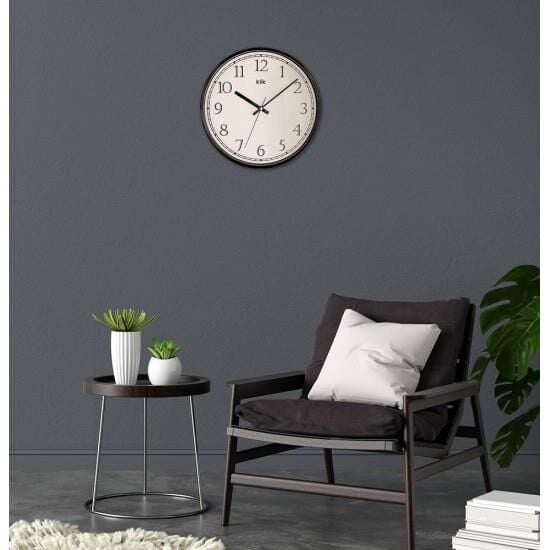 Klik Slim Plastik Kasa Siyah Renkli 30.5 cm Çaplı Modern Sessiz Saniye Mekanizmalı Duvar Saati