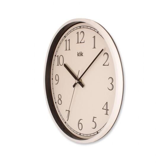 Klik Slim Plastik Kasa Beyaz Renkli 30.5 cm Çaplı Modern Sessiz Saniye Mekanizmalı Duvar Saati