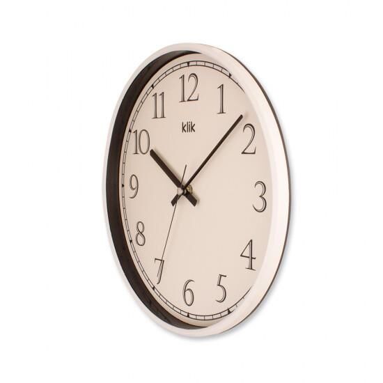 Klik Slim Plastik Kasa Beyaz Renkli 30.5 cm Çaplı Modern Sessiz Saniye Mekanizmalı Duvar Saati