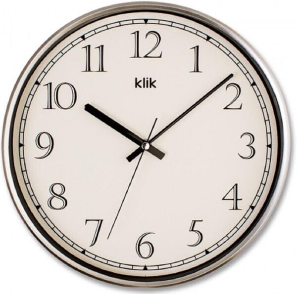 Klik Slim Plastik Kasa Metalik Renkli 30.5 cm Çaplı Modern Sessiz Saniye Mekanizmalı Duvar Saati