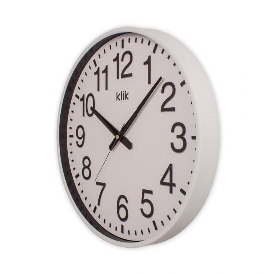 Klik Simplex Plastik Kasa Beyaz Renkli 37.5 cm Çaplı Modern Sessiz Saniye Mekanizmalı Duvar Saati