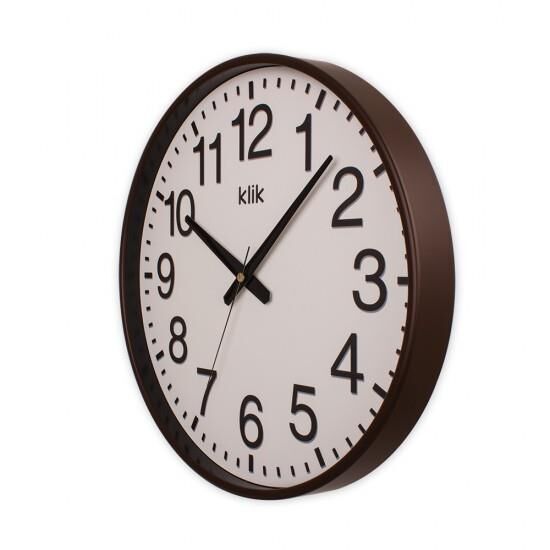 Klik Simplex Plastik Kasa Kahverengi Renkli 37.5 cm Çaplı Modern Sessiz Saniye Mekanizmalı Duvar Saati