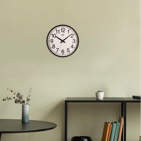 Klik Simplex Plastik Kasa Siyah Renkli 37.5 cm Çaplı Modern Sessiz Saniye Mekanizmalı Duvar Saati