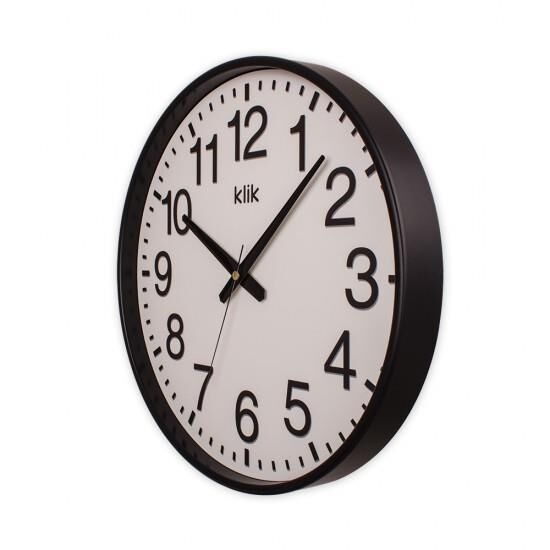 Klik Simplex Plastik Kasa Siyah Renkli 37.5 cm Çaplı Modern Sessiz Saniye Mekanizmalı Duvar Saati