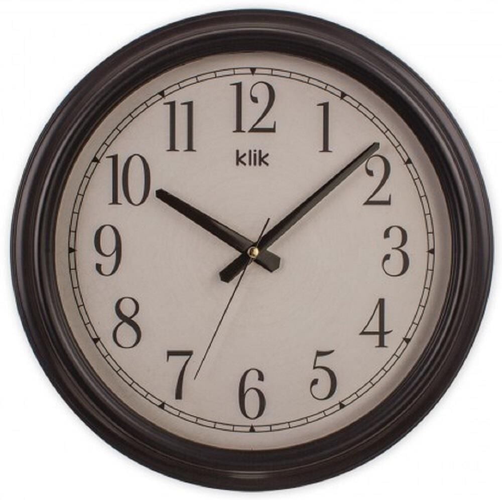 Klik Beta Plastik Kasa Siyah Renkli 38 cm Çaplı Modern Sessiz Saniye Mekanizmalı Duvar Saati
