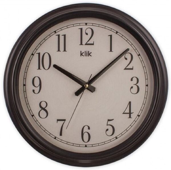 Klik Beta Plastik Kasa Siyah Renkli 38 cm Çaplı Modern Sessiz Saniye Mekanizmalı Duvar Saati