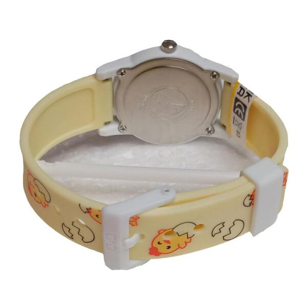Q&Q V22A-018VY Civciv Desenli Silikon 10 Atm Su Geçirmez Çocuk Kol Saati