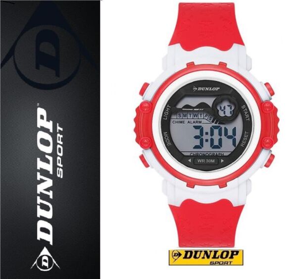 Dunlop DUN-404-G06 Kırmızı Renkli Alarmlı Kronometreli 5 Atm Dijital Çocuk Kol Saati