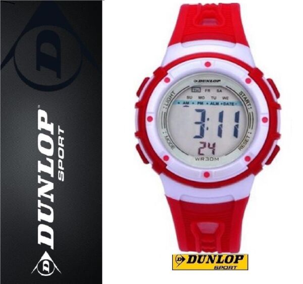 Dunlop DUN-347-G03 Kırmızı Renkli Alarmlı Kronometreli 5 Atm Dijital Çocuk Kol Saati