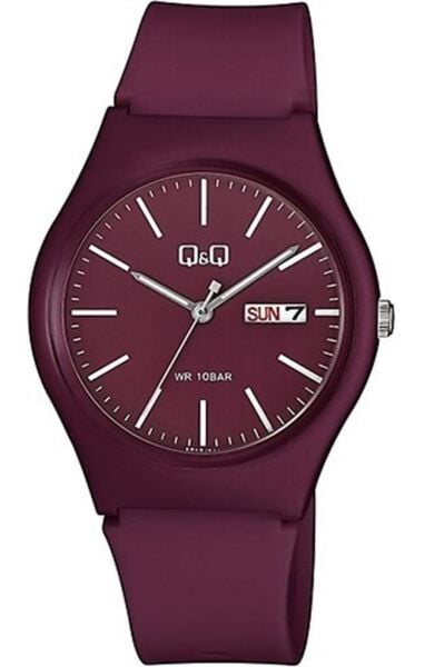 Q&Q A212J011Y Bordo Renk Silikon 10 Atm Genç Kol Saati