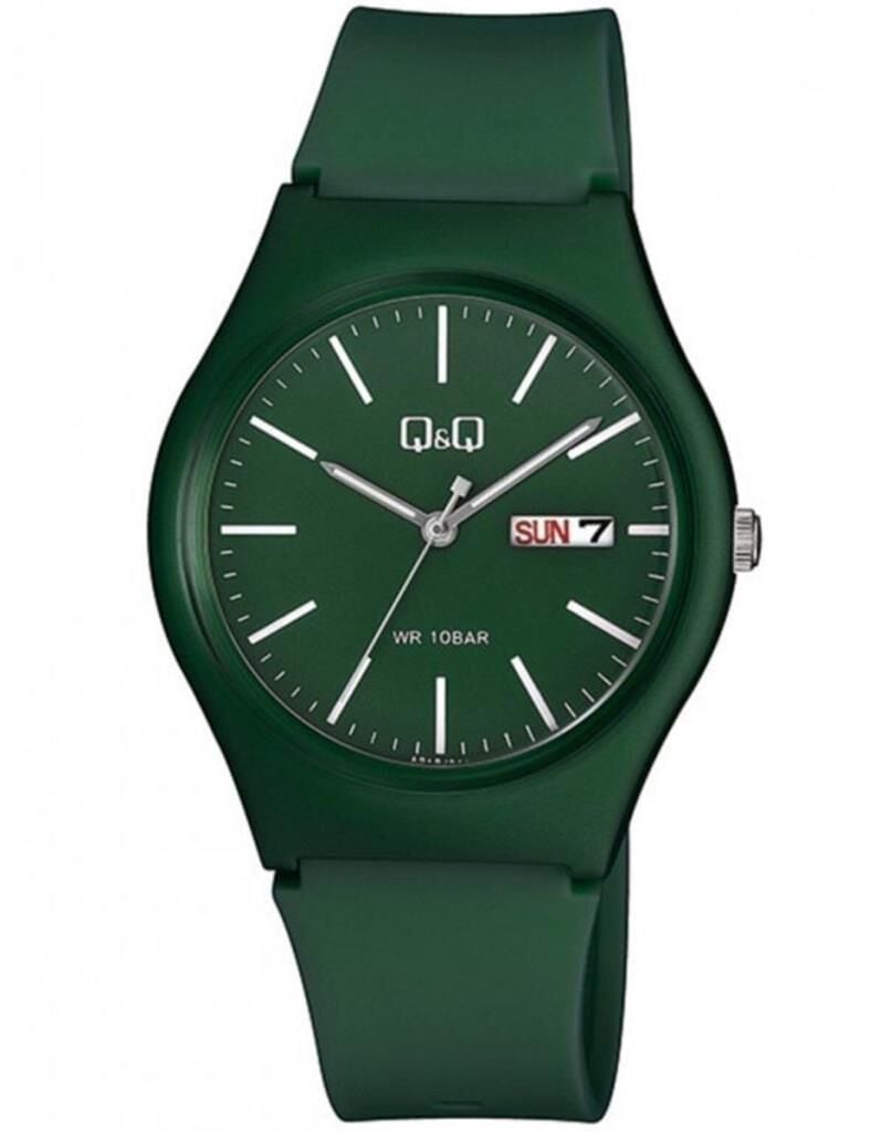 Q&Q A212J013Y Yeşil Renk Silikon 10 Atm Genç Kol Saati
