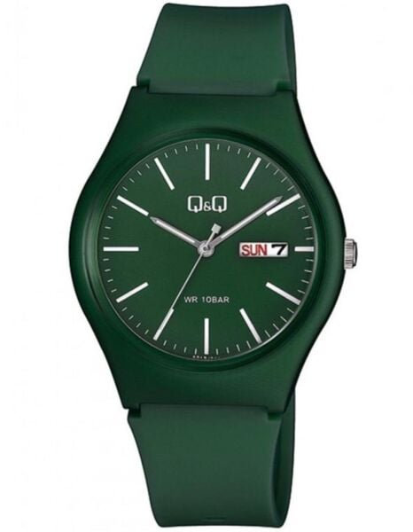 Q&Q A212J013Y Yeşil Renk Silikon 10 Atm Genç Kol Saati