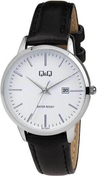 Q&Q BL77J818Y Siyah Renk Deri Kordon Takvimli Kadın Kol Saati