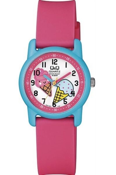 Q&Q VR41J007Y Dondurma Külah Silikon 10 Atm Su Geçirmez Çocuk Kol Saati