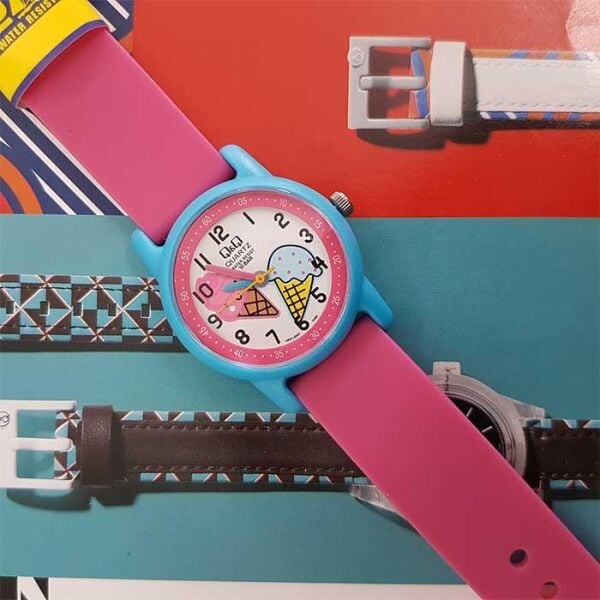 Q&Q VR41J007Y Dondurma Külah Silikon 10 Atm Su Geçirmez Çocuk Kol Saati