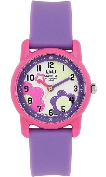 Q&Q VR41J006Y Çiçek Desenli Silikon 10 Atm Su Geçirmez Çocuk Kol Saati