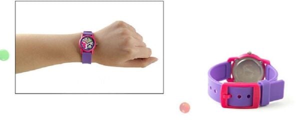 Q&Q VR41J006Y Çiçek Desenli Silikon 10 Atm Su Geçirmez Çocuk Kol Saati