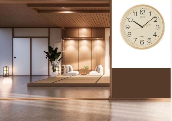 Seiko QXA020A Plastik Kasa Gold Renkli 36.3 cm Çaplı Modern Dekoratif Quartz Saniye Mekanizmalı Duvar Saati