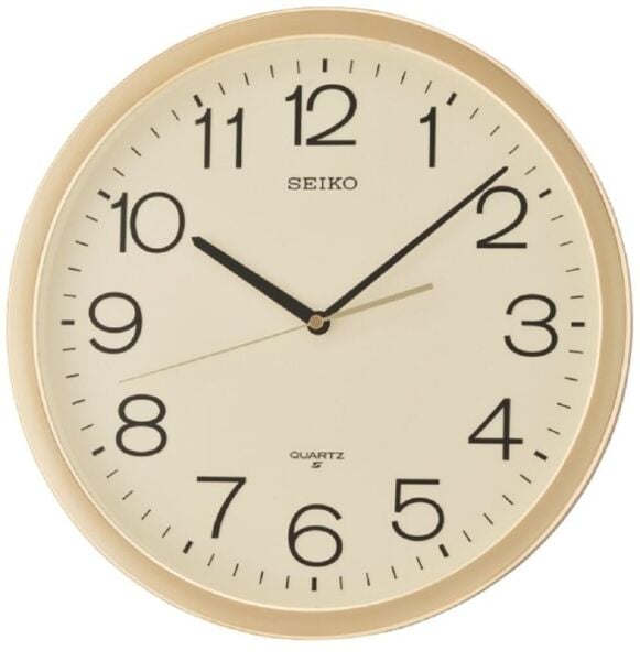 Seiko QXA020A Plastik Kasa Gold Renkli 36.3 cm Çaplı Modern Dekoratif Quartz Saniye Mekanizmalı Duvar Saati