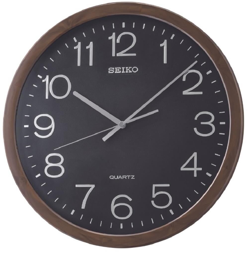 Seiko QXA806A Plastik Kasa Kahverengi Renkli 40 cm Çaplı Modern Dekoratif Sessiz Saniye Mekanizmalı Duvar Saati
