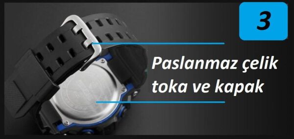 Jaga AQ1191-OEEE-D2B 7-12 Yaş Mavi Renkli Silikon 5 Atm Çocuk Kol Saati
