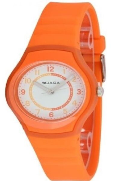 Jaga AQ1191-0III-D2A 7-12 Yaş Turuncu Renkli Silikon 5 Atm Çocuk Kol Saati