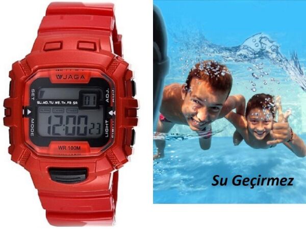 JAGA M0938-0GGG-2 Alarm Kronometre Aydınlatmalı Dijital Genç Kol Saati