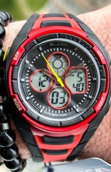 Jaga AD0900B-0GAG-DS Alarm Kronometre Aydınlatmalı Çift Genç Kol Saati