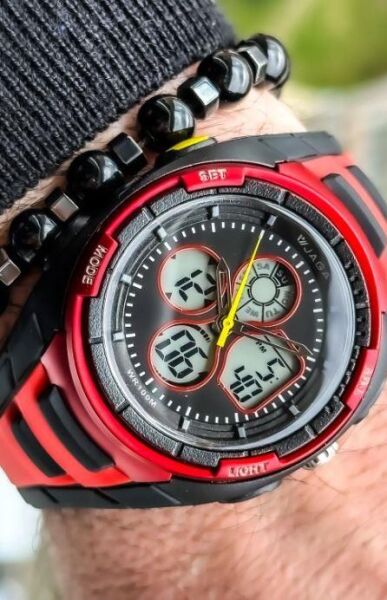 Jaga AD0900B-0GAG-DS Alarm Kronometre Aydınlatmalı Çift Genç Kol Saati