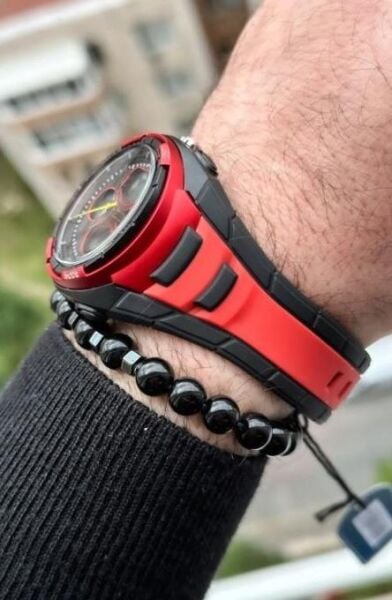 Jaga AD0900B-0GAG-DS Alarm Kronometre Aydınlatmalı Çift Genç Kol Saati