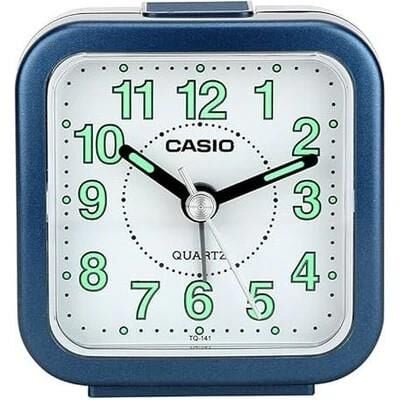 Casio TQ-143S-2DF Mavi Ertelemeli Beep Alarmlı Işıklı Fosforlu Masa Saati