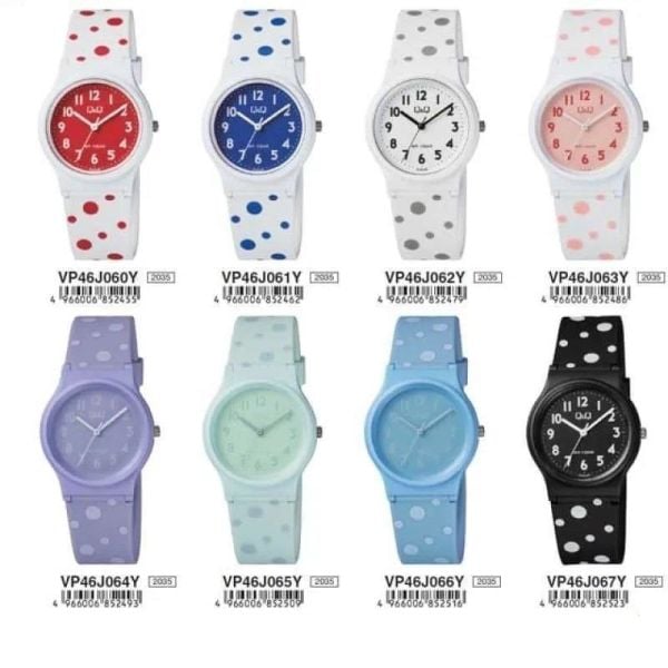 Q&Q VP46J067Y Beyaz Puanlı Çocuk Kol Saati