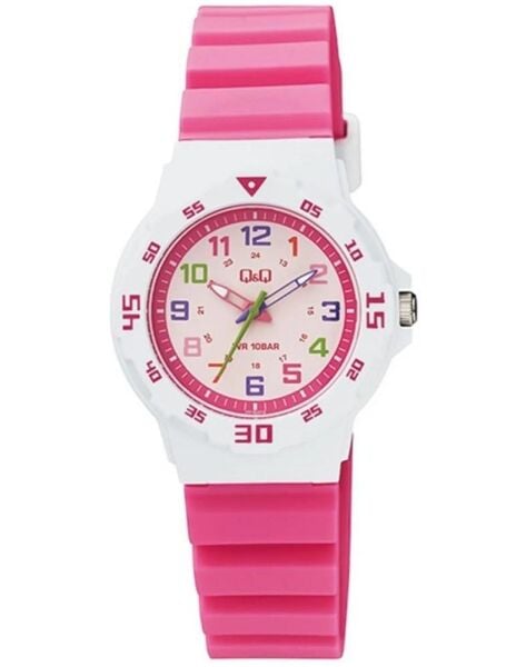 Q&Q VR19J012Y Renkli Rakamlı Silikon 10 Atm Su Geçirmez Çocuk Kol Saati