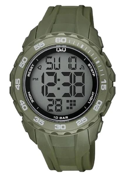 Q&Q G06A-009VY Yeşil Renkli Alarmlı Tarihli Kronometreli Işıklı 10 Atm Genç Kol Saati