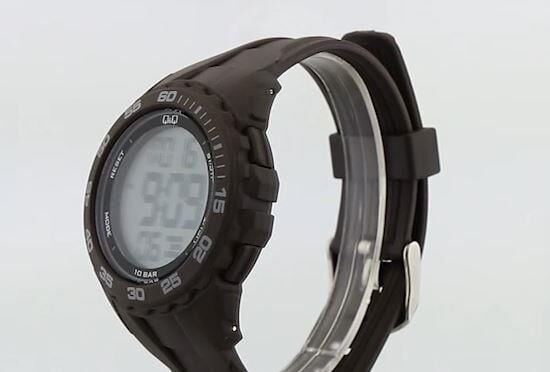 Q&Q G06A-010VY Kahverengi Renkli Alarmlı Tarihli Kronometreli Işıklı 10 Atm Genç Kol Saati