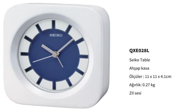 Seiko QXE028L Beep Alarm Ahşap Kasa Masa Saati
