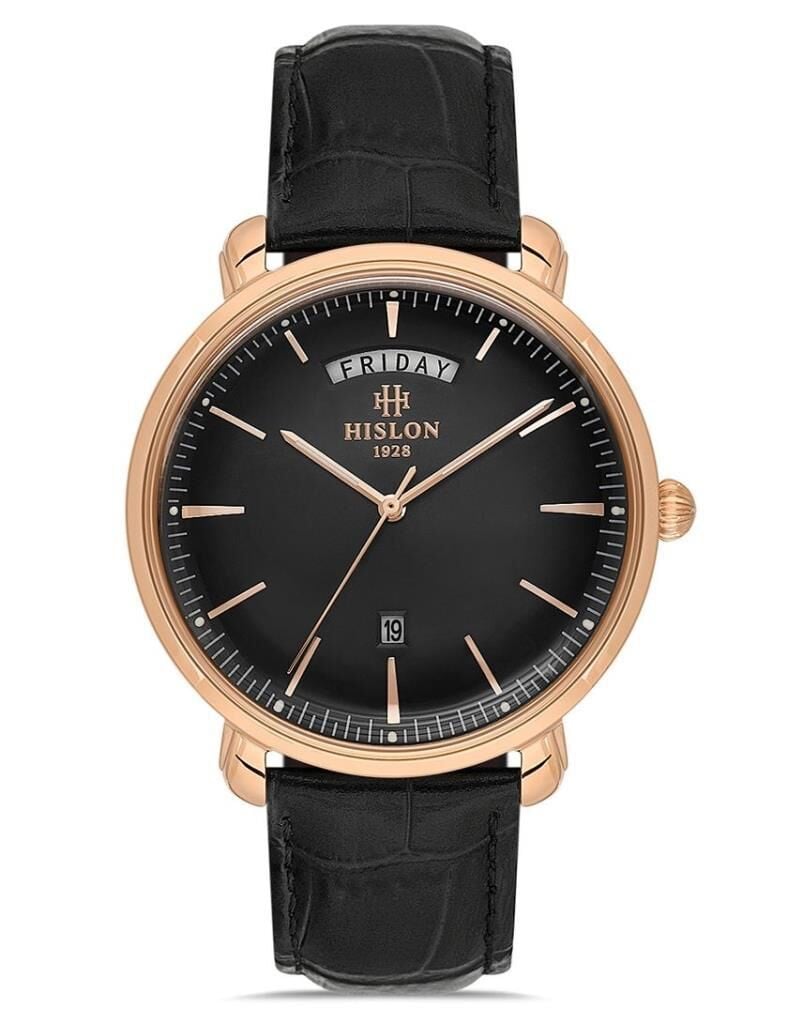 Hislon CL203R-04BR Deri Kordon Takvimli Erkek Kol Saati